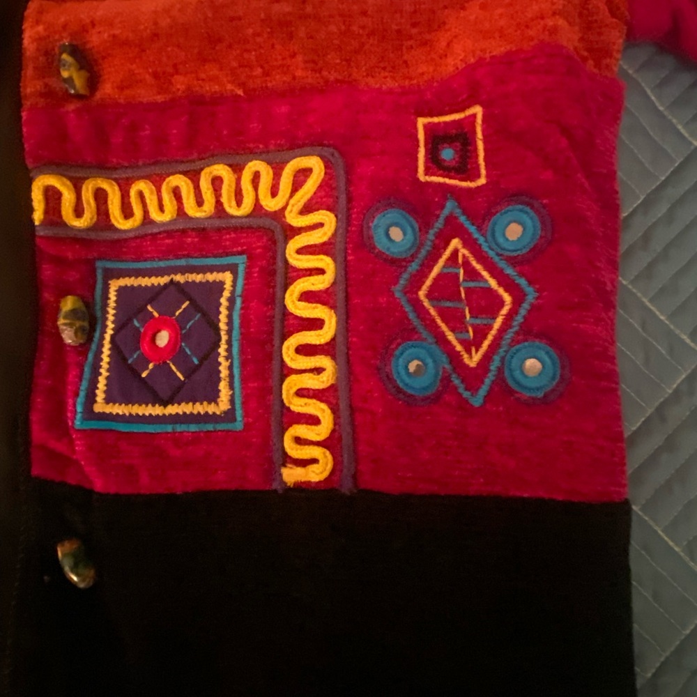 Vintage Allure Patchwork Jacket Blazer Multicolor - image 5